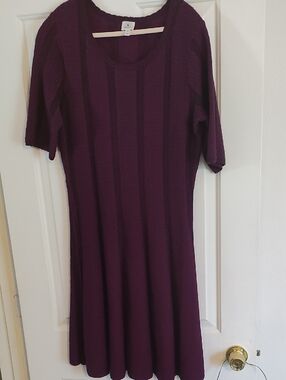Dressbarn purple A line sweater dress